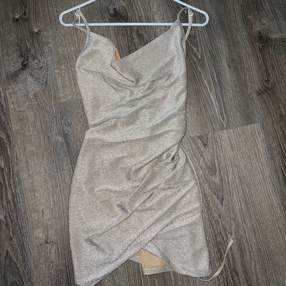 Elegant Champagne Draped Dress